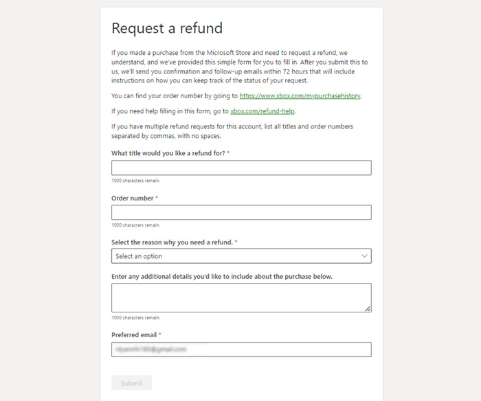 Cách gửi yêu cầu hoàn lại tiền game Xbox digital - Refund game Xbox