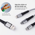 Cáp sạc Ivon CA39 2.4A Max Lightning + USB-C + Micro USB 3 in 1 Charging Cable 1.2m - Ảnh 4
