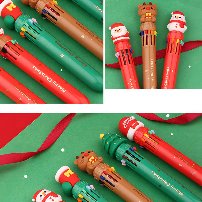 Bút Bi 10 Màu Christmas - 10 Color Ball Pen (1 Cây) - Ảnh 3