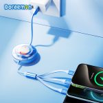 Rock - Doraemon A To L+M+C 3.5A Retractable Data Cable 1.1M - Ảnh 2