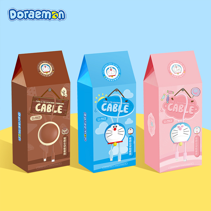 doraemon_doll_c_to_c_100w_data_cable_l_30cm_blue_46 Rock - Doraemon Doll C To L 27W Data Cable 30cm - Blue - Ảnh 5