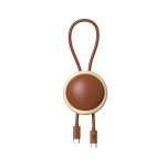 Rock - Doraemon Doll C To L 27W Data Cable 30cm - Brown