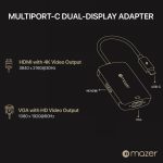 Mazer Multiport-C To 4K HDMI + VGA Dual Display Adapter - Ảnh 2