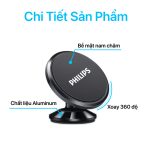 Philips - Car Mount Smartphone Holder Magnet + Aluminum Alloy +Silic - DLK9215 - Ảnh 2