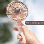 Quạt Mini Cầm Tay Gấp Gọn Xiaomi Qualitell Folding Fan 2.000mAh - Pink - Ảnh 3