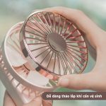 Quạt Mini Cầm Tay Gấp Gọn Xiaomi Qualitell Folding Fan 2.000mAh - Pink - Ảnh 6