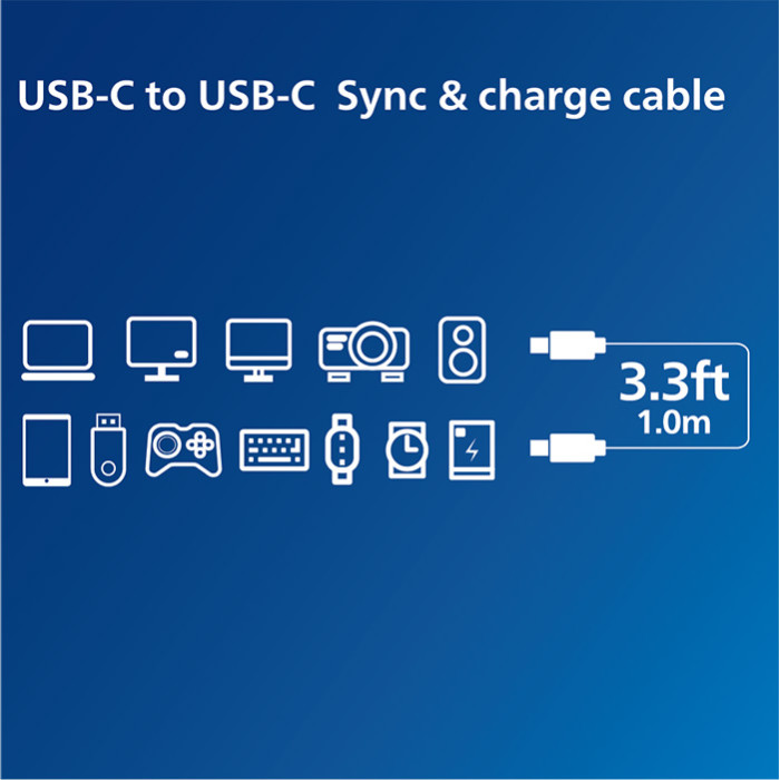 sync_charge_type_c_to_type_c_1m_41-700x700h Philips - Cáp sạc Sync & Charge Type-C TO TYPE-C 1M USB4.0/240W/40G - Ảnh 2
