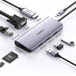 Ugreen - 9 in 1 Space Gray USB Type C To 3 USB 3.0 4K-HDMI VGA RJ45 SD-TF PB CM179 - Ảnh 6