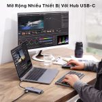 Ugreen - 9 in 1 Space Gray USB Type C To 3 USB 3.0 4K-HDMI VGA RJ45 SD-TF PB CM179 - Ảnh 2