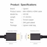 Ugreen Mini HDMI To HDMI Cable 1.5m/4K 11167 - Ảnh 6