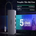 Ugreen USB C To HDMI VGA LAN 1GBPS HUB USB3.0 SD/TF Audio - Ảnh 5
