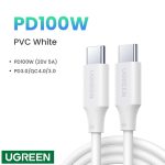 Ugreen - Cáp sạc USB type-C CABLE 1M 100W - White - Ảnh 3