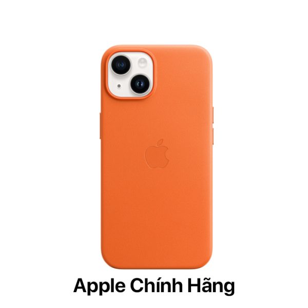 APPLE LEATHER CASE WITH MAGSAFE FOR IPHONE 14 - ORANGE