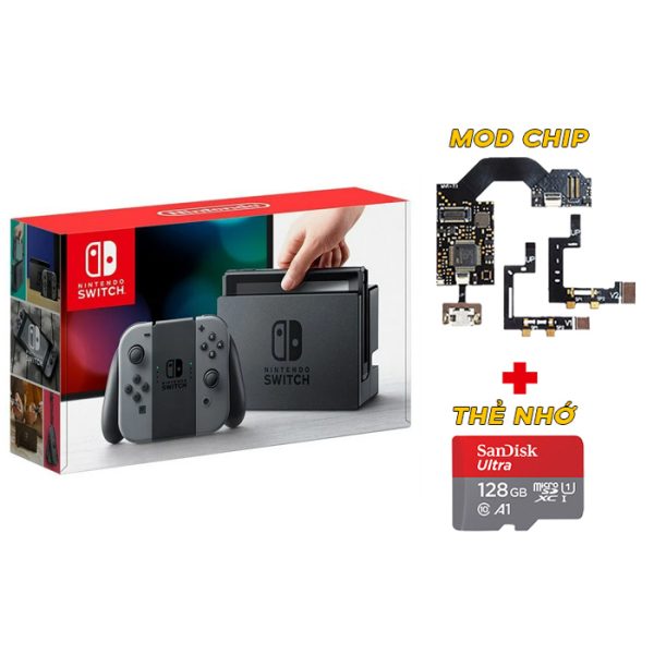 Nintendo Switch - Gray Joy-Con Mod + Micro SD 128GB - Secondhand