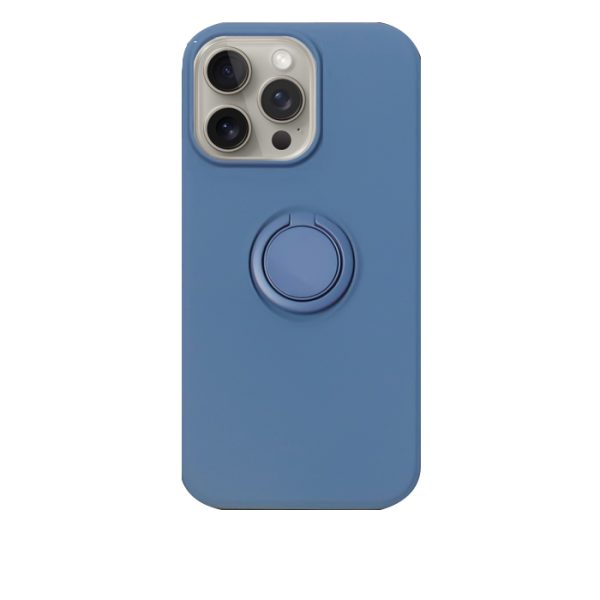 Case Mipow Ring Stand TPU Leather Case For iPhone 15 Pro Max 6.7 Inch 2023 - Deep Blue