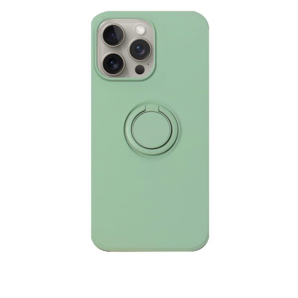 Case Mipow Ring Stand TPU Leather Case For iPhone 15 Pro Max 6.7 Inch 2023 - Mint Green