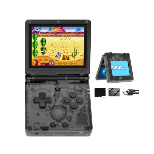 Anbernic - Retro Gamboy Flip RG35XXSP - 64GB - Black Transparent