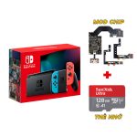 Nintendo Switch with Neon Red Blue Joy‑Con Mod + MicroSD 128GB - Secondhand