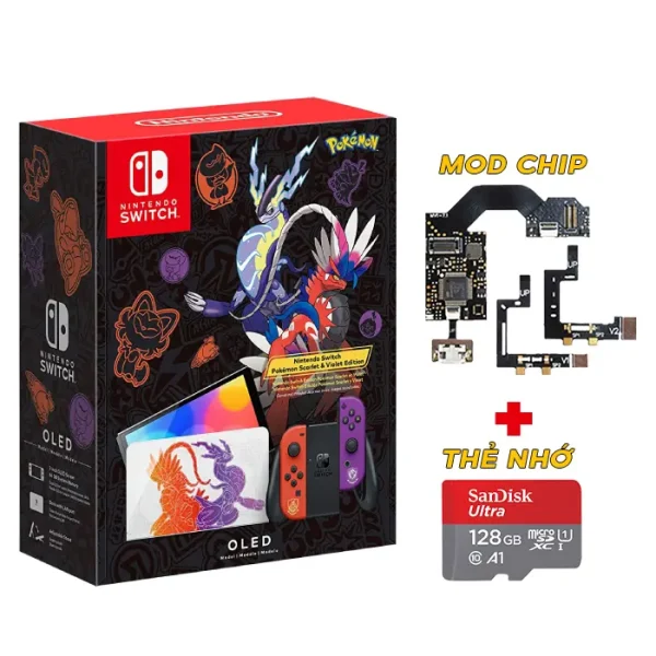 Nintendo Switch - Pokémon Scarlet & Violet Edition Mod + Micro SD 256GB - Secondhand