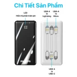 Pin sạc dự phòng Philips -DLP9693 - 22.5W With 3 Cables  - 30000mAh - Ảnh 8
