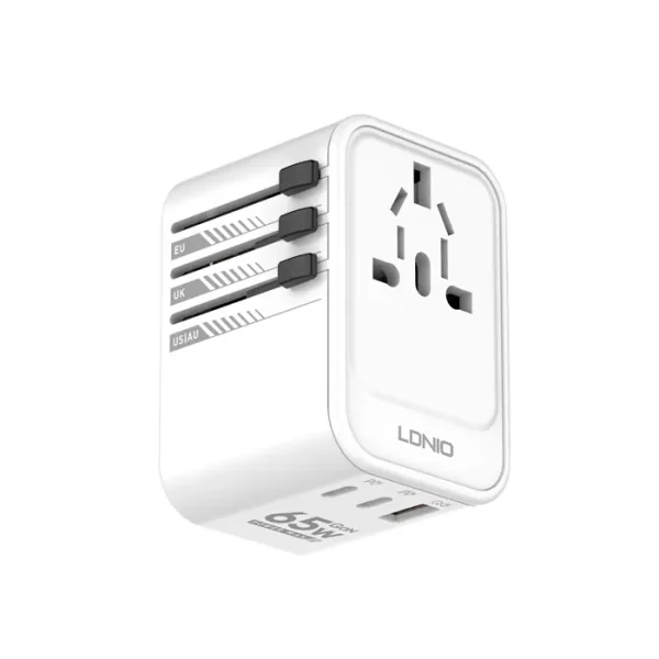 Ổ cắm điện LDNIO - 65w Gan Travel Converter Adapter 2pd + QC 3.0 Z6