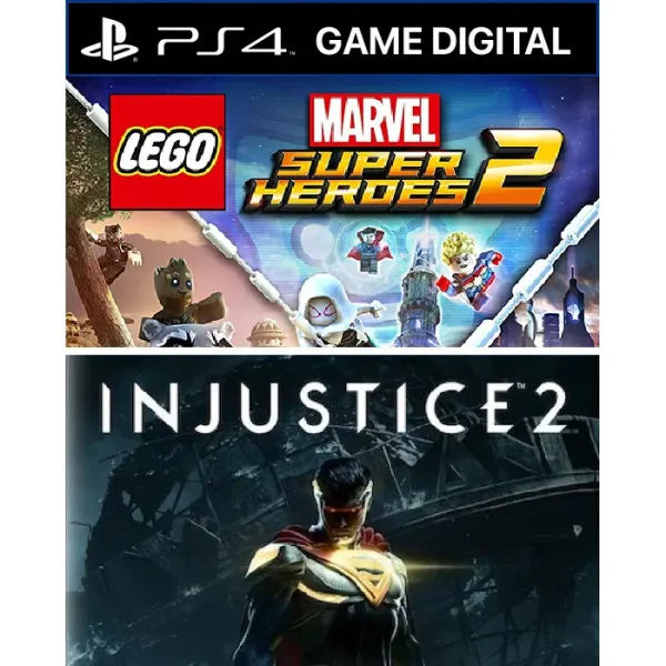 Game LEGO: Marvel Super Heroes 2 + Injustice 2 - PS4 - Digital