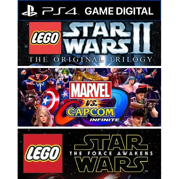 Game Lego Star Wars + Marvel Vs Capcom Infinite - PS4 - Digital