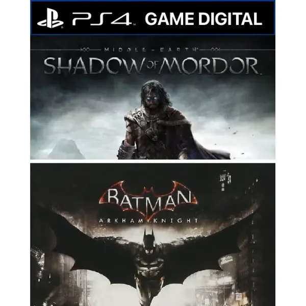 Game Shadow of Mordor + Batman Arkham Knight - PS4 - Digital