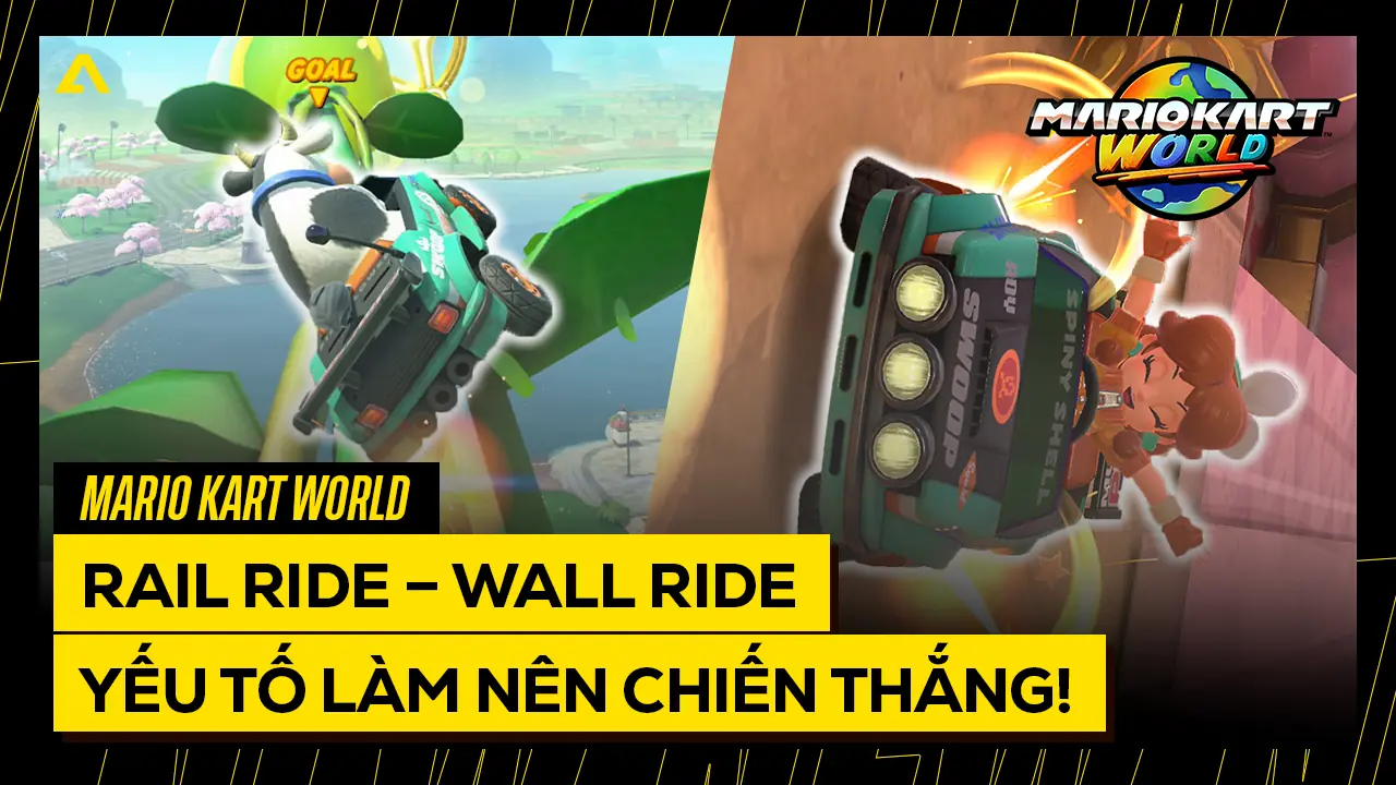 Kỹ thuật Rail Ride và Wall Ride trong Mario Kart World: Yếu tố làm nên chiến thắng trên Switch 2 3 Ky thuat Rail Ride va Wall Ride trong Mario Kart World Yeu to lam nen chien thang tren Switch 2