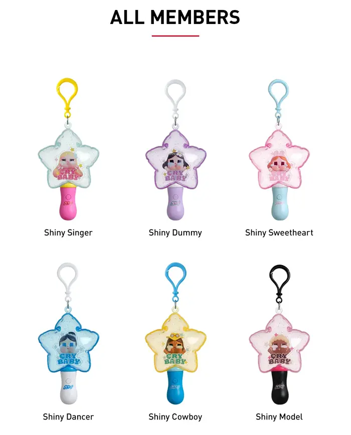 Popmart - Crybaby Shiny Shiny Series Luminous Pendant Blind Box Full Set 3 CRYBABY SHINY SHINY SERIES LUMINOUS PENDANT BLIND BOX FULL SET 03
