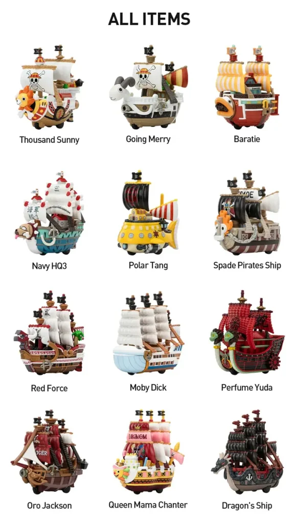 ONE PIECE THE GRAND LINE SERIES VEHICLES BLIND BOX FULL SET 03