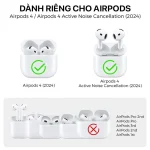 Airpods 4 Transparent Case Pink - Ahastyle - Ảnh 2