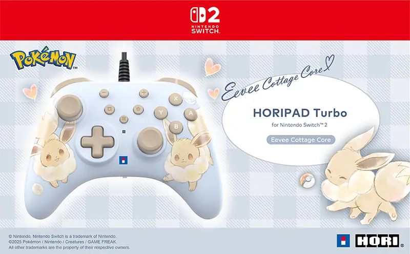 Nintendo Switch 2 Wired Controller Turbo - Fluffy Eevee 1 HORI NINTENDO SWITCH 2 WIRED CONTROLLER TURBO FLUFFY EEVEE 01