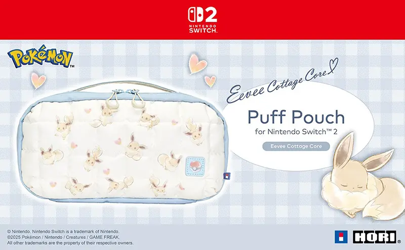 NINTENDO SWITCH 2 QUILTED MEDIUM POUCH FLUFFY EEVEE 01