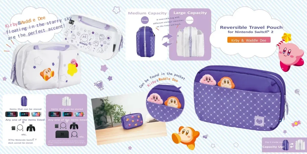 Hori - Nintendo Switch 2 Reversible Storage Bag - Kirby & Waddle Dee 1 H9JA20N
