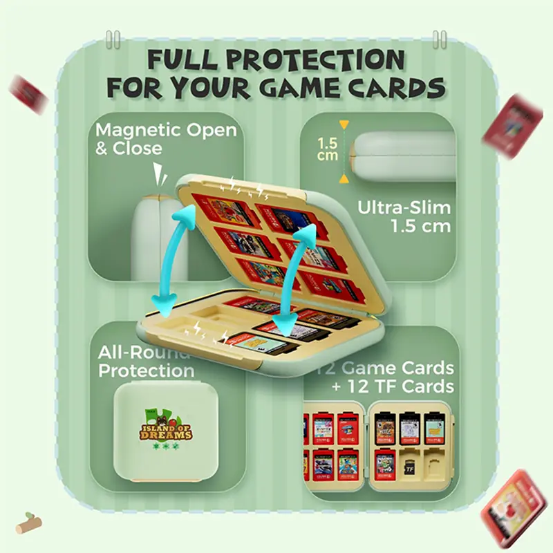 GAME CARDS PORTABLE STORAGE BOX ANIMAL CROSSING 01