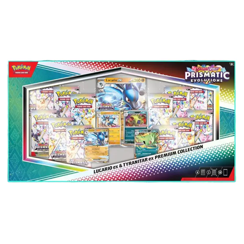 SCARLET & VIOLET - PRISMATIC EVOLUTIONS (SV8.5 ENG) - LUCARIO EX & TYRANITAR EX PREMIUM COLLECTION 00 TCG Pokemon - Scarlet & Violet - Prismatic Evolutions (Sv8.5 Eng) - Lucario Ex & Tyranitar Ex Premium Collection - Ảnh 1