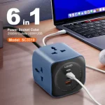 Ldnio - Universial Power Socket Cube 6 IN 1 / 3 AC 2500W + 3 USB 65W - SC3319 - Ảnh 4
