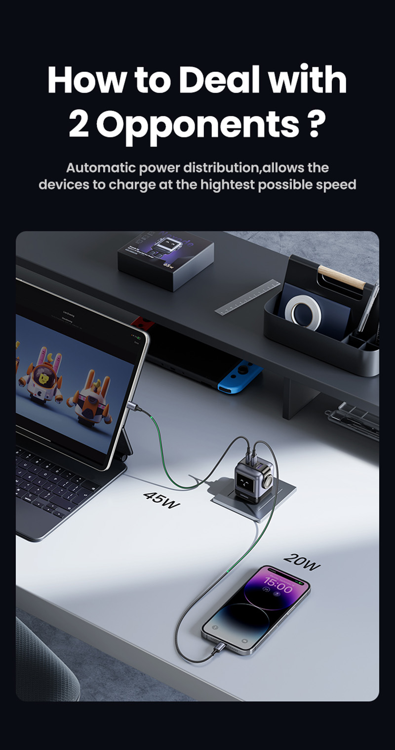 Ugreen - Nexode RG 3 Port GaN Fast Charger 65W 4 Ugreen - Nexode RG 3 Port GaN Fast Charger 65W