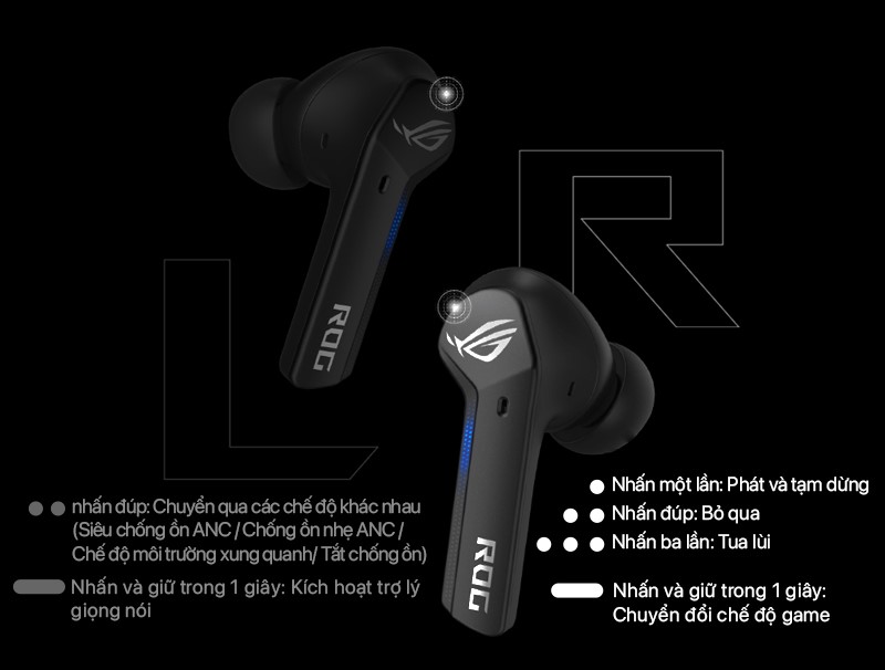 Tai nghe Asus ROG Cetra True Wireless 5 Tai nghe ROG Cetra True Wireless