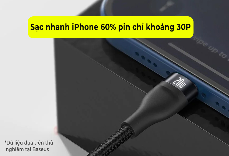 Baseus Flash Series 2in1 Fast Charging Cable USB-C To Lightning + USB-C 100w - Green 5 Dây sạc 2 đầu Baseus Flash Series 2in1 Fast Charging Cable USB-C To Lightning + USB-C 100w