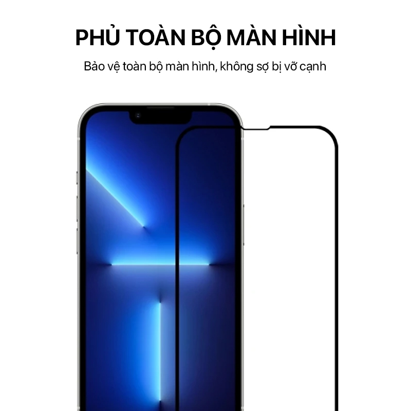 Dán màn hình cường lực 9D iPhone 13/13 Pro/14 1 Dán màn hình Full 9D