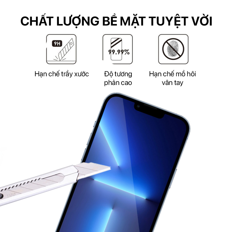 Dán màn hình cường lực 9D iPhone 13/13 Pro/14 4 Dán màn hình Full 9D