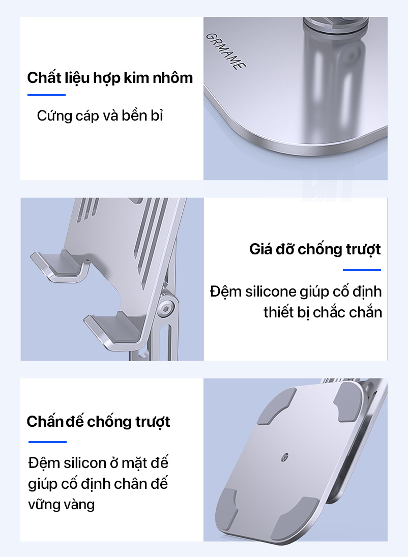 Giá đỡ Grmame Rotating Stand For iPhone/iPad 9 grmame rotating stand for iphone ipad silver 09