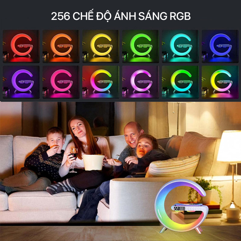 Đèn Bàn Kiêm Đế Sạc, Loa Bluetooth Không Dây Đa Năng 4 In 1 - White 4 Đèn bàn kiêm đế sạc, loa bluetooth không dây đa năng 4 In 1