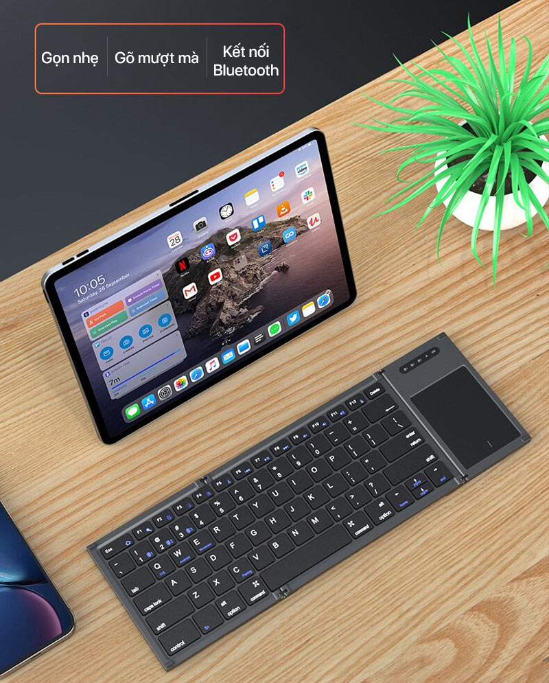 Folding Bluetooth Keyboard With Touchpad B066T 1 Folding Bluetooth Keyboard With Touchpad B066T