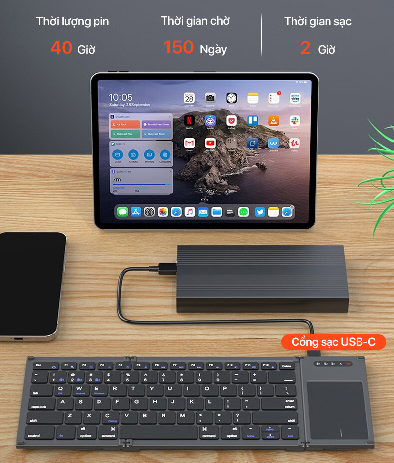 Folding Bluetooth Keyboard With Touchpad B066T 4 Folding Bluetooth Keyboard With Touchpad B066T