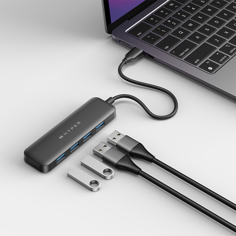 HyperDrive Next 4 Port USB-A For Laptop/Macbook - HD5002GL 1 HyperDrive Next 4-in-1 Port USB-C Hub