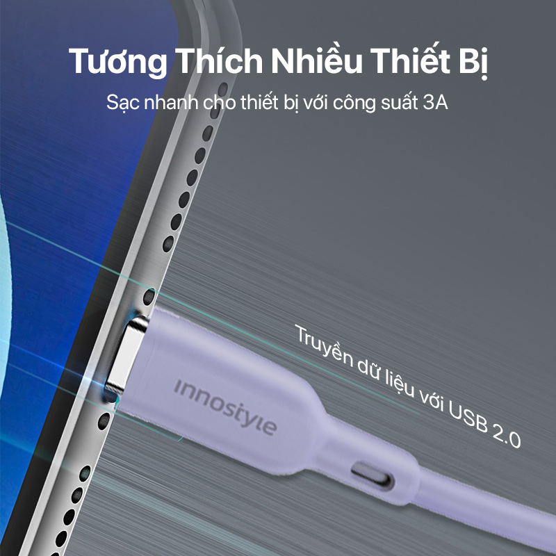 Cáp Innostyle UltraFlex USB-A to USB-C Cable 1.5M - IAC150LV 2 Innostyle UltraFlex USB-A to USB-C Cable 1.5M - IAC150LV