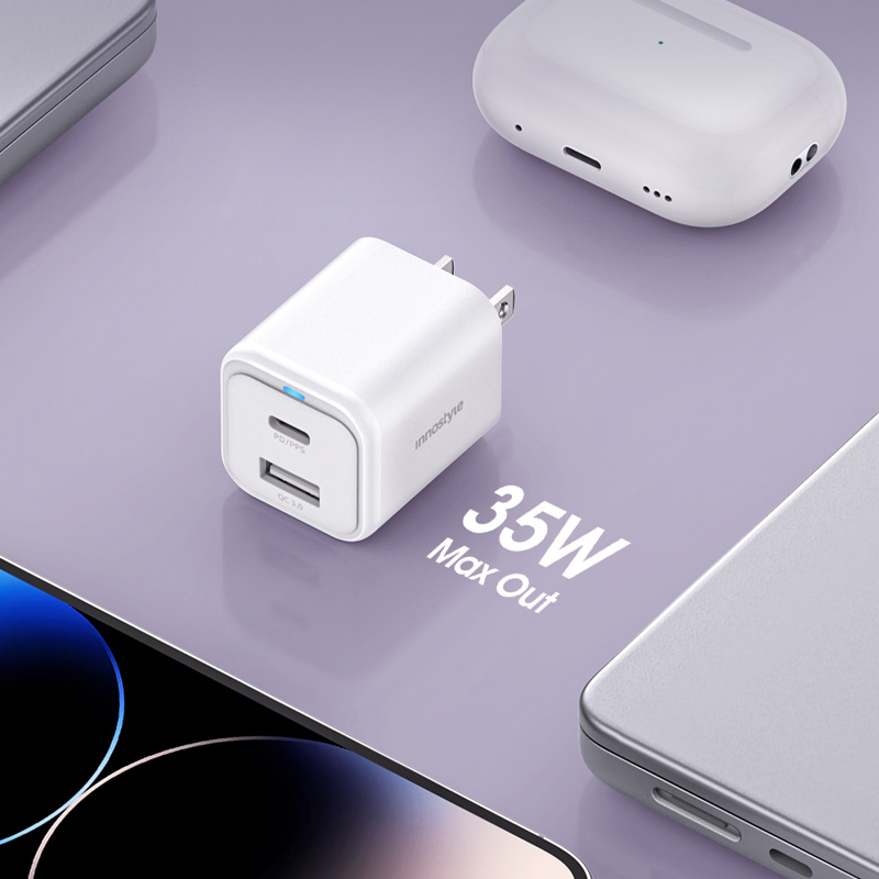 Innostyle MiniCube 35W GaN Charger - IC35CAWHT 1 Innostyle MiniCube 35W GaN Charger - IC35CAWHT